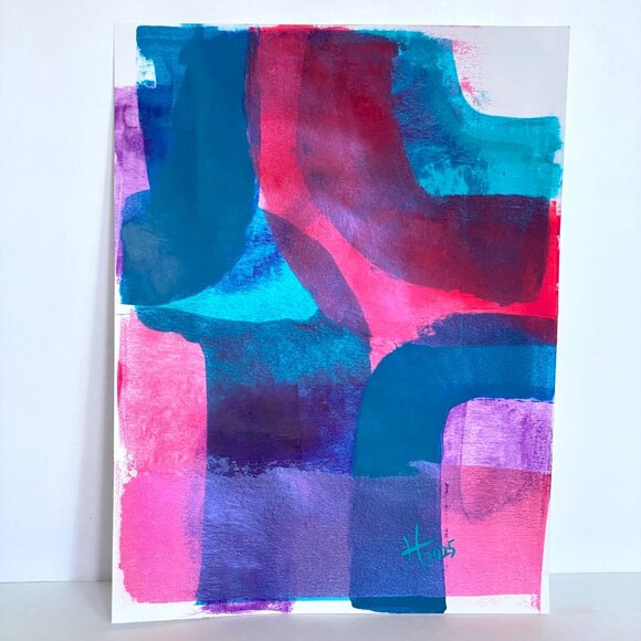 Intersectionality Original Abstract Acrylic Painting 11x14in Matted Frame Ready - Picture 4 of 6